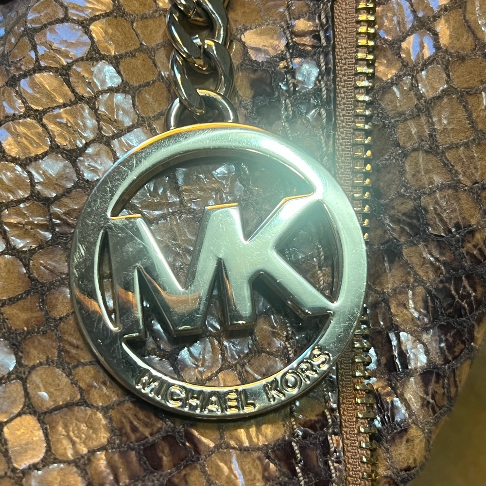 Michael Michael Kors python embossed leather Hobo… - image 3